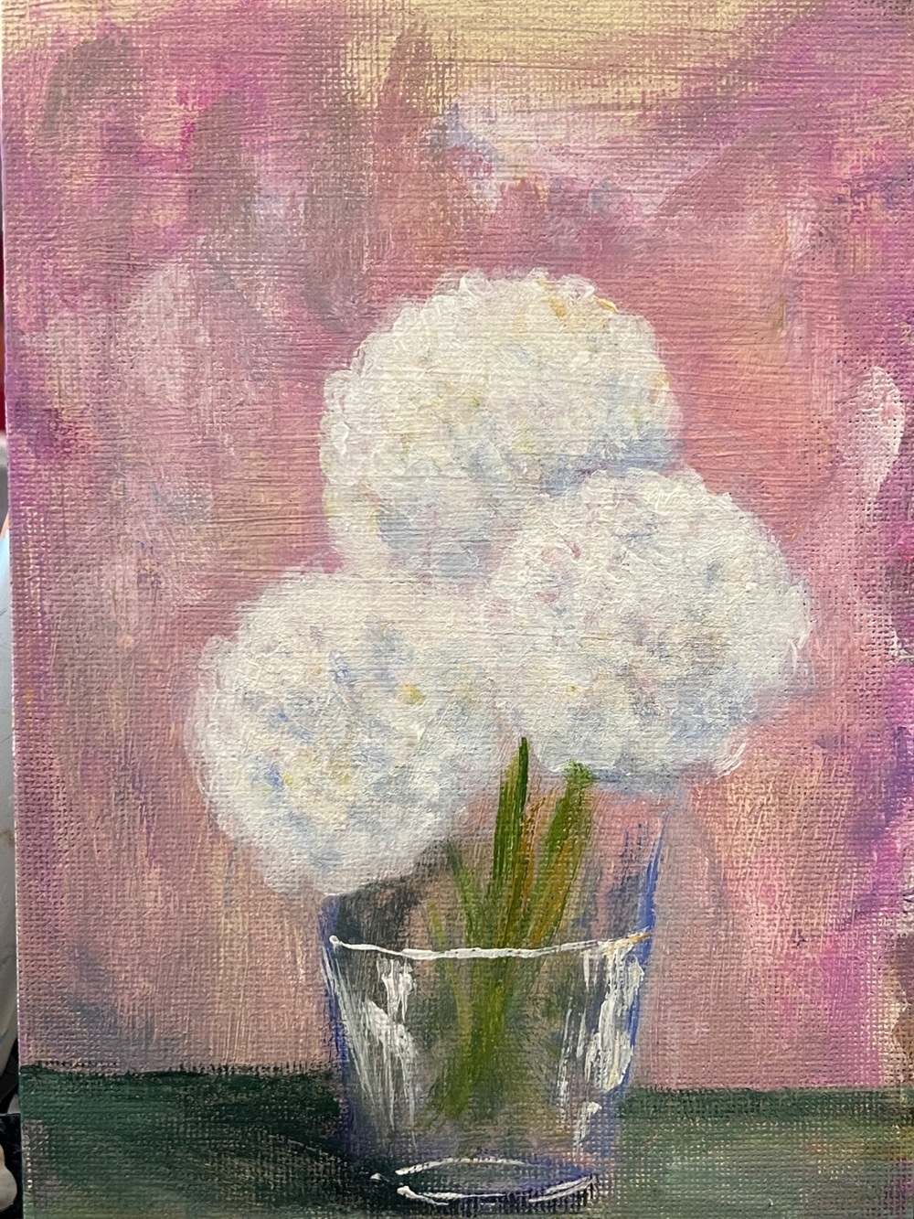 Original handpainted, hydrangea, flower wall decor